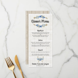 Menu Cardápio de Jantar de Casamento Rústico Boho com F