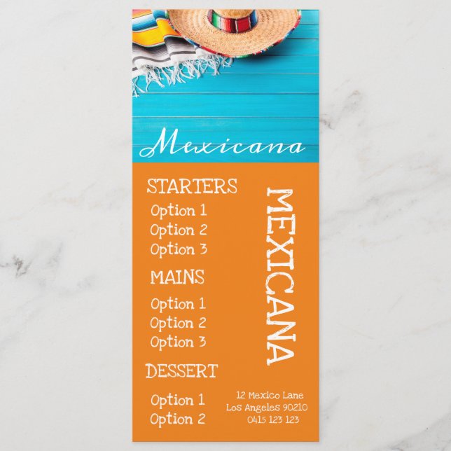 Menu cardápio de jantar de comida de bar de restaurante (Frente)