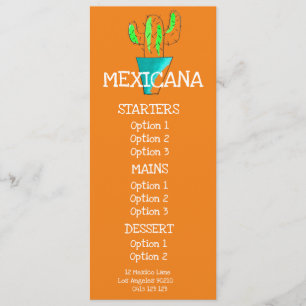 Menu cardápio de jantar de comida de restaurante mexica