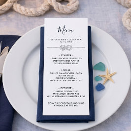 Menu Cardápio de Jantar de Ensaios Nó Náutico Branco Ma