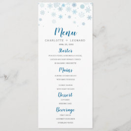 Menu Cardápio de Jantar de Inverno Snowflakes