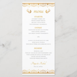 Menu Cardápio de Jantar de Noivado no Estilo Dourado In