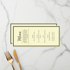 Menu Cardápio de Jantar de Recepção de Casamento Amarel