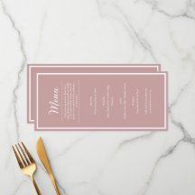 Cardápio de Jantar de Recepção de Casamento Bonito