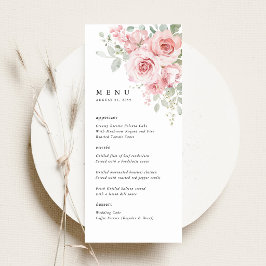 Menu Cardápio de Jantar de Recepção de Casamento Floral