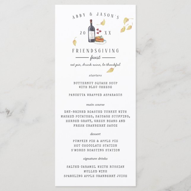 Menu Cardápio de Jantar Personalizado para a Ceia de Aç (Frente)