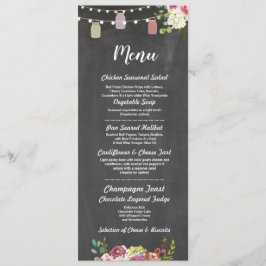 Menu Cardápio de Jarras Casamento Recepção Rústico Giz 