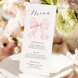 Menu Cardápio de Laço Rosa Elegante
