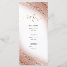 Menu cardápio de mármore de tinta aquarela