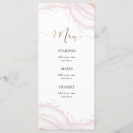 Menu cardápio de mármore rosa aquarela
