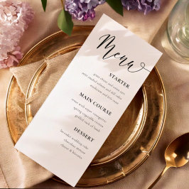 Menu Cardápio de Mesa de Casamento Preto e Branco Simpl