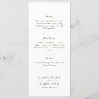 Menu Cardápio de Noiva com Azeite Clássico
