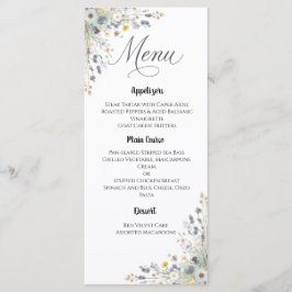 Menu Cardápio de Noiva com Flor Silvestre Eterna