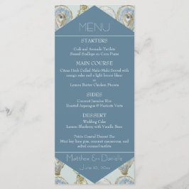 Menu Cardápio de Noiva de Ostras em Aquarela