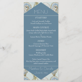 Menu Cardápio de Noiva de Ostras em Aquarela