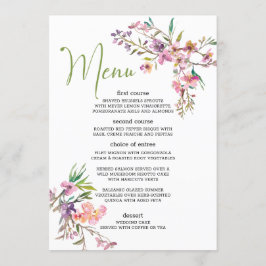 Menu Cardápio de Noiva Floral Romântico Flor de Cerejei