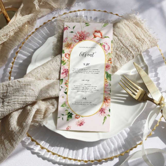 Menu Cardápio de Noiva Jardim Floral Afterglow (Criador carregado)