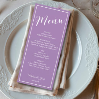 Menu Cardápio de Noiva Minimalista Elegante