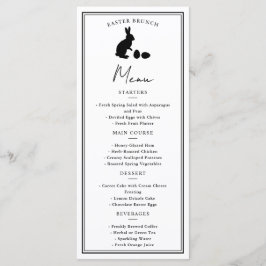 Menu Cardápio de Páscoa Minimalista Coelho Preto no Bra