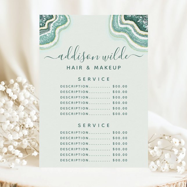 Menu Cardápio de Preços de Serviço de Geodo de Ágata Br (Criador carregado)