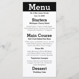 Menu Cardápio de Recepção - Casal Silhueta Moderna