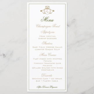 Menu Cardápio de Recepção de Casamento Claddagh