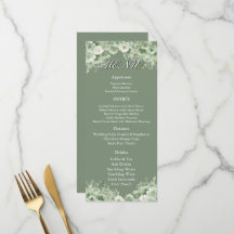 Cardápio de Recepção de Casamento com Coroa Floral