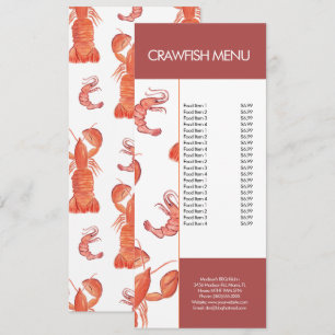 Menu Cardápio de Restaurante de Frutos do Mar de Lagost