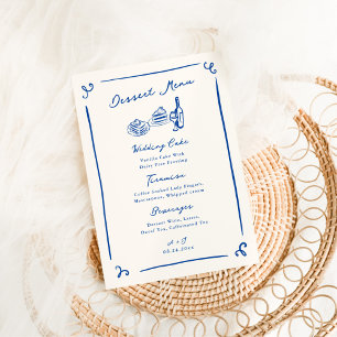 Menu Cardápio de Sobremesas de Casamento Naval Desenhad