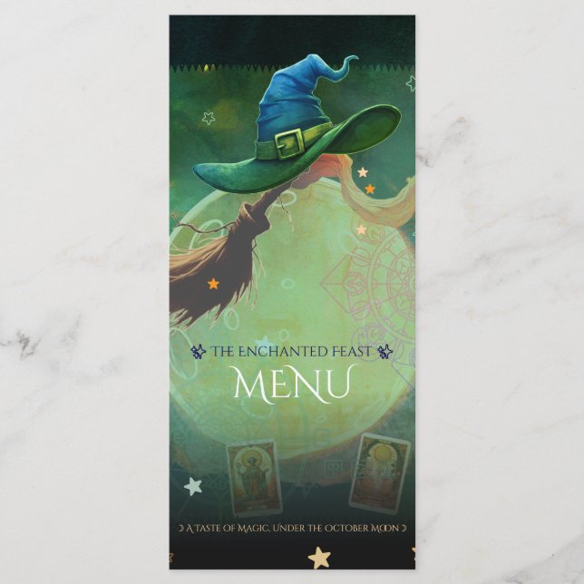 Menu Cardápio de Tarot Encantado da Noite Encantadora (Frente)