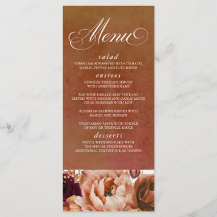 Menu Cardápio de Terracota Floral com Grama das Pampas
