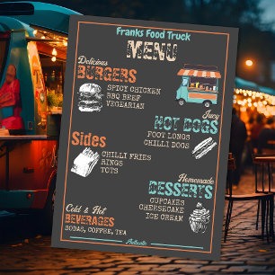 Menu Cardápio do Caminhão de Comida