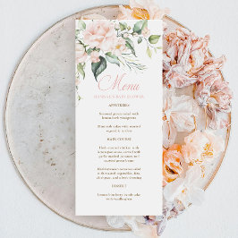 Menu Cardápio do Chá de Bebê Flores Rosa para Bebê Rosa