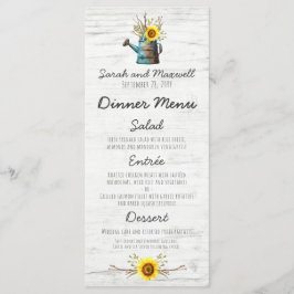 Menu Cardápio do Jantar de Casamento da Fazenda Sunflow
