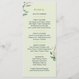 Menu Cardápio do Jardim de Oliveiras da Toscana