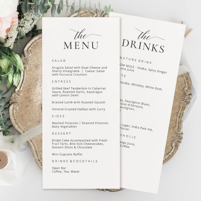 Menu Cardápio e Carta de Bebidas Moderno e Elegante (Criador carregado)