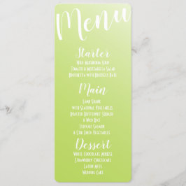 Menu Cardápio Elegante com Efeito Ombre em Verde Lima