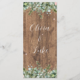 Menu Cardápio Eucalyptus Dusty Rose | Greenery Floral