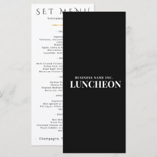 Menu Cardápio Fixo Corporativo Minimalista Preto Branco