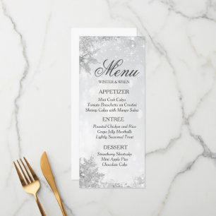 Menu Cardápio Floco de Neve Geado de Inverno