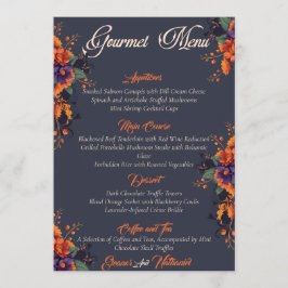 Menu Cardápio gourmet Caveira Floral Gótica Elegante 3D