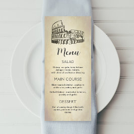 Menu cardápio italiano editável e imprimível do Coliseu