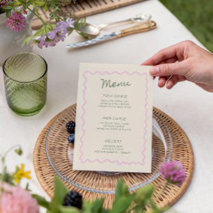 Menu Cardápio Manuscrito Caprichoso de Salvia Rosa