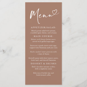 Menu Cardápio Marrom Claro Minimalista Moderno Elegante