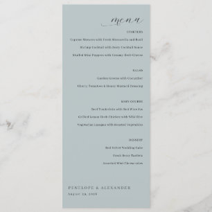 Menu Cardápio Minimalista de Hortelã Elegante