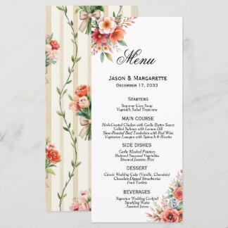 Menu Cardápio Minimalista Moderno Floral Terracota