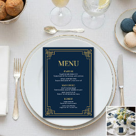 Menu Cardápio Navy Gold 80º Jantar de Aniversário