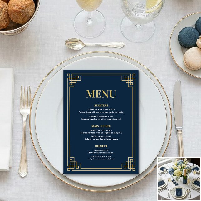 Menu Cardápio Navy Gold 80º Jantar de Aniversário (SEE FULL SUITE AT BOTTOM)
