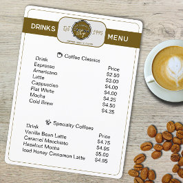 Menu Cardápio Personalizado de Bebidas de Cafeteria Pro