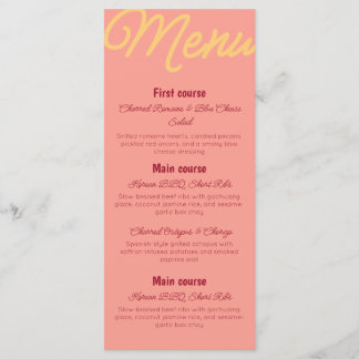 Menu Cardápio Petit de Comida e Bebidas Retro Pôr do So